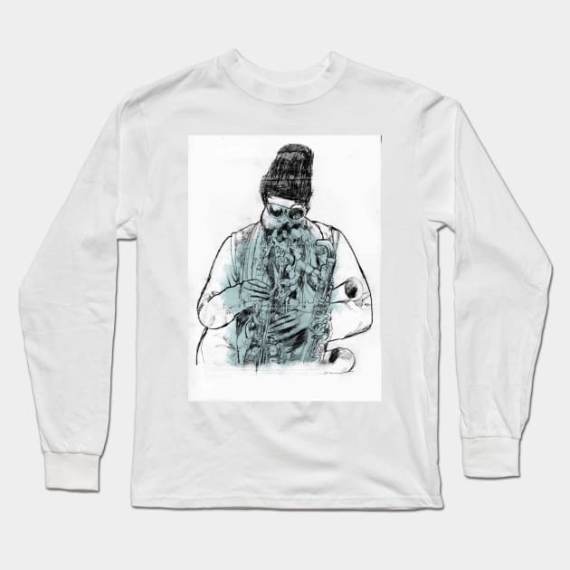 Raashan Roland Kirk Long Sleeve T-Shirt by Keithhenrybrown